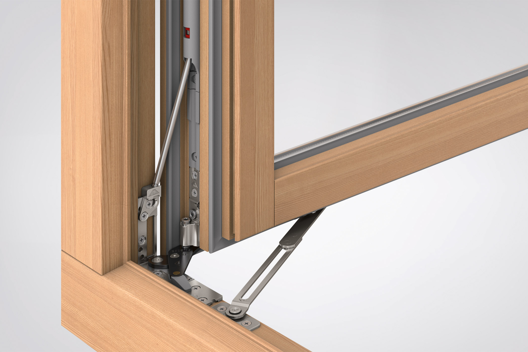 Roto NX | C - Ventana de madera con compensación de carga y limitador de apertura para hojas con un peso superior a 120 kg